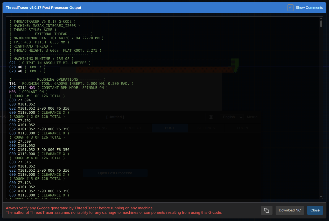Project Tab Screenshot
