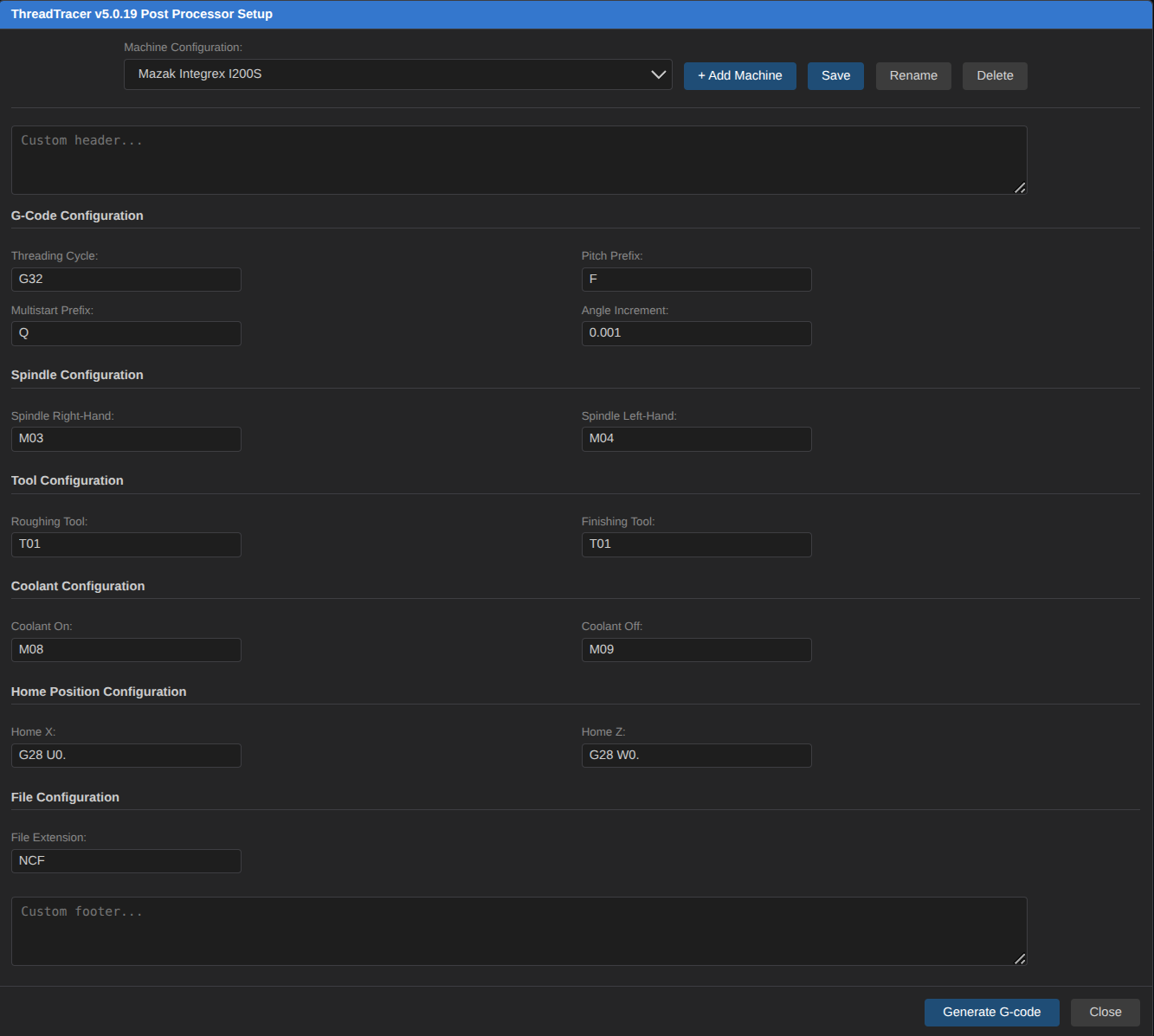 Project Tab Screenshot
