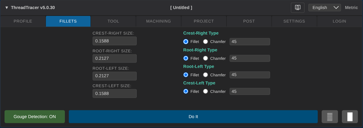 Project Tab Screenshot