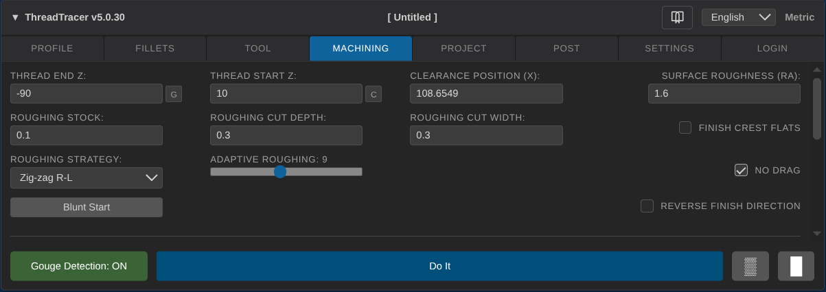 Project Tab Screenshot