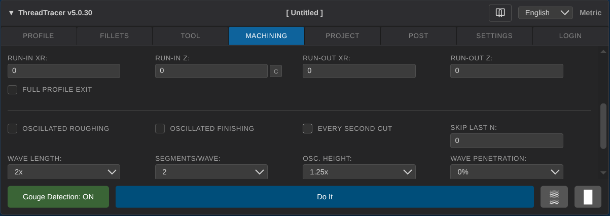 Project Tab Screenshot