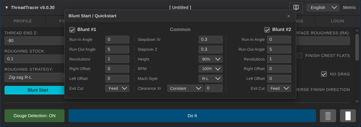 Project Tab Screenshot